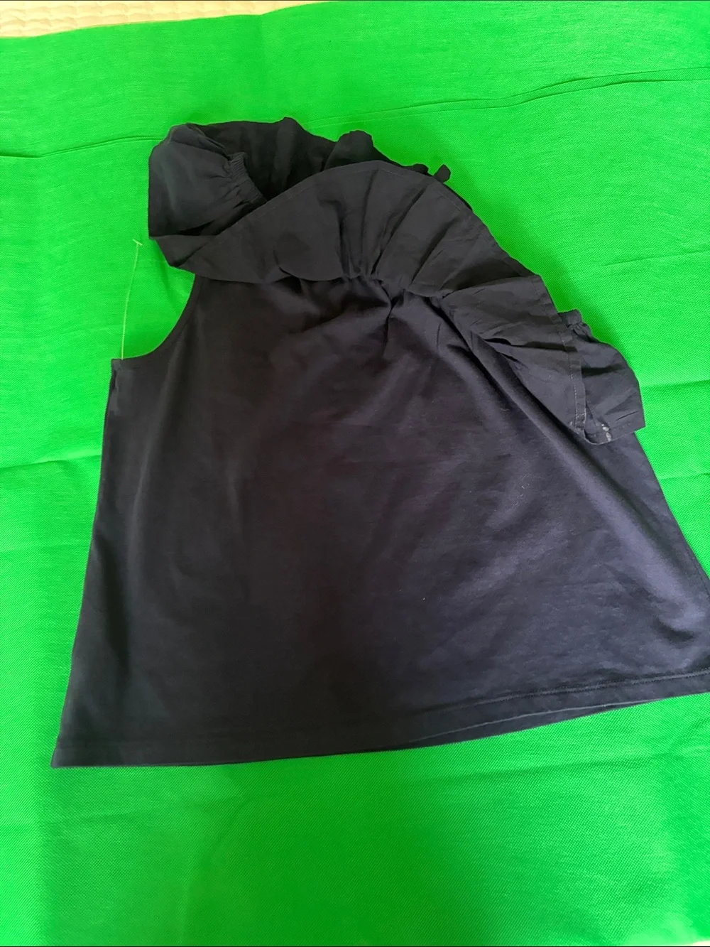 GAP blue girls One-Shoulder Ruffle Tank Top